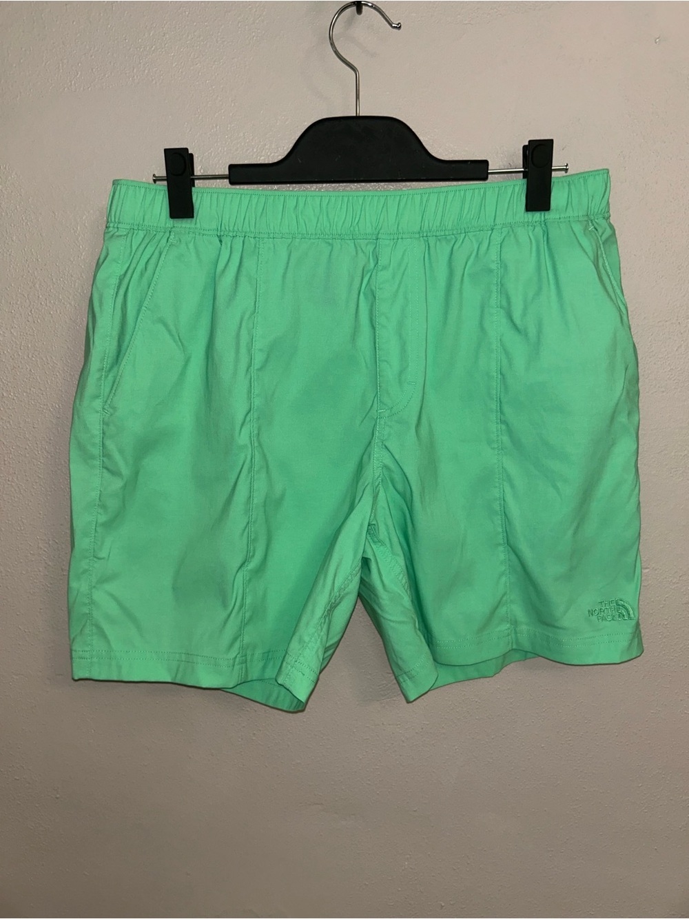 The North Face Class V Swim Shorts Mint Green Nylon Lined Elastic Waist Beach